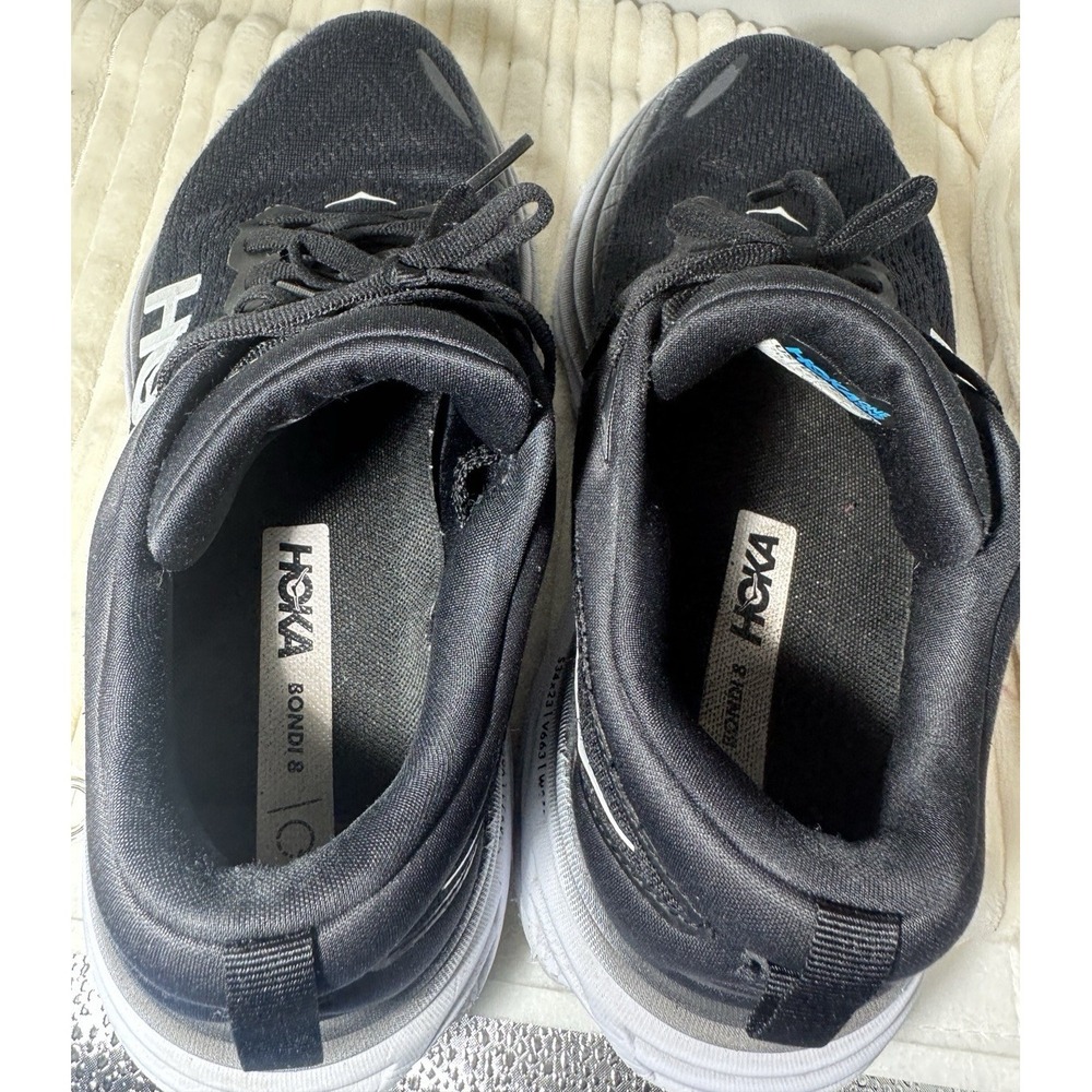 Hoka Bondi 8 Running Shoes Women's 7B Black White Maximalist Cushion *READ* - Picture 10 of 10